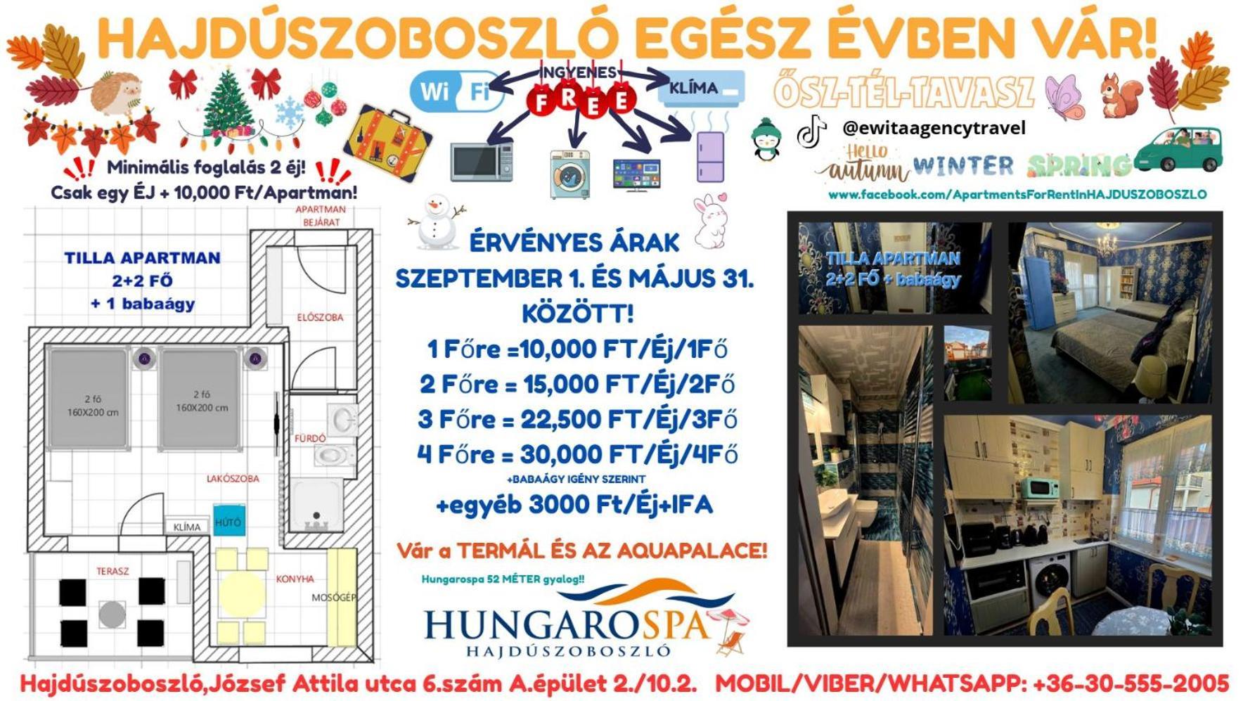 Tilla Apartman Hajdúszoboszló 外观 照片