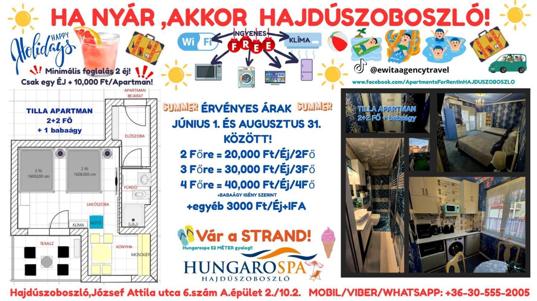 Tilla Apartman Hajdúszoboszló 外观 照片